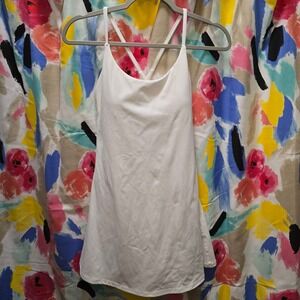 Halara Tennis Dress White Athletic Mini Built In Shorts S Crossover back Pockets